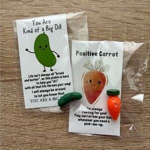 Good Luck Affirmation Tokens - Vegetable Charms 🥒🥕🥗